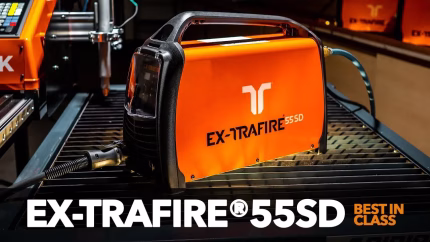 EX-TRAFIRE 55 SD , %100 sürekli kesimde 20 mm , aralıklı kesimde 30 mm ‘ye kadar hassas kesim yapabilen taşınabilir bir elle plazma kesim tipi-CNC plazma kesim makinasıdır. Ağır endüstriyel uygulamalar için geliştirilen FHT-EX105TTH serisi torçlar sayesinde elektrod ve nozul tüketimi muadil ürünlere kıyasla oldukça düşüktür.